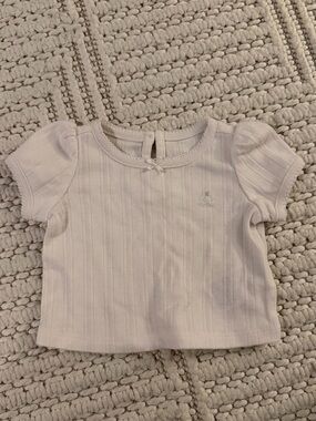 GAP Cream Ribbed Short Sleeve Baby Top
